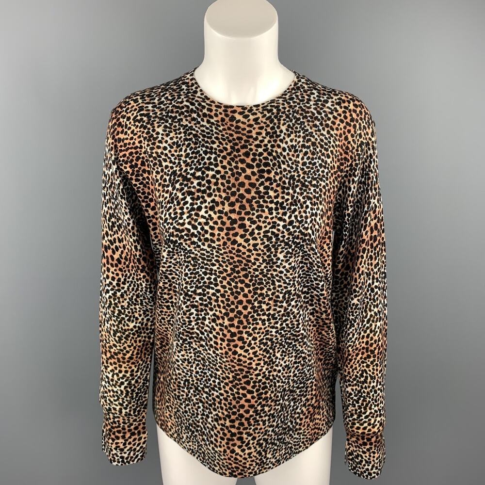 EQUIPMENT Size XS Black & Tan Cheetah Print Wool Pullover